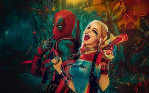 Unstoppable duo: Deadpool and Harley Quinn. harley quinn wallpaper