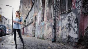 Urban Girl Alone Standing On A Street alone girl wallpaper