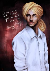 Valiant Vision of Freedom - A Captivating Portrait of Shaheed Bhagat Singh shaheed bhagat singh wallpaper