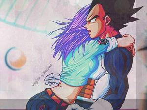 Vegeta and Bulma in a passionate embrace vegeta wallpaper