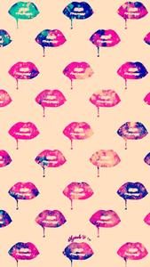 Vibrant Pink Lips on Girly iPhone Lock Screen Wallpaper girly lock screen iphone wallpaper