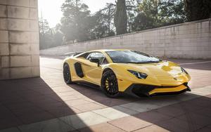 Vibrant Yellow Lamborghini Aventador Sports Car lamborghini wallpaper