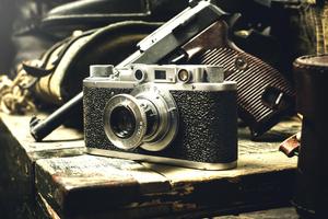 Vintage Camera And Gun gun wallpaper