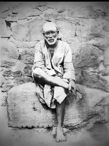 Vintage Greyscale Photograph Sai Baba Phone sai baba phone wallpaper