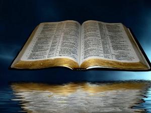 Vintage Open Bible on Water bible wallpaper