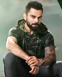 Virat Kohli HD Army Green Jacket Wallpaper