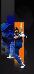 Virat Kohli HD Blue Orange Art Wallpaper