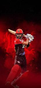 Virat Kohli HD Dark Red Fiery Art Wallpaper