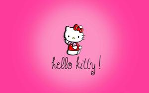 Waving Cute Pink Hello Kitty cute pink hello kitty wallpaper
