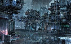 Welcome to The Slums Of The Future cyberpunk wallpaper