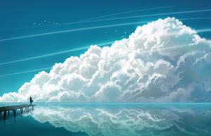 White Cloudy Sky Art sky wallpaper