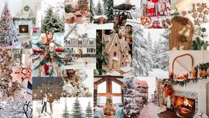 White Themed Christmas Collage christmas collage wallpaper