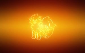 Wild Arcanine roam through the neon city. pokemon wallpaper