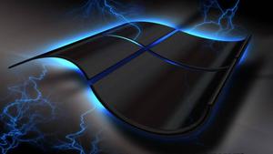 Windows 10 HD Floating Black Logo windows 10 hd wallpaper