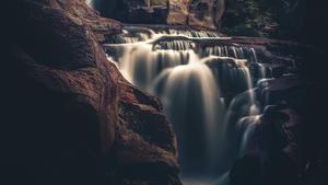 Windows 11 4K Dark Waterfalls windows 11 4k wallpaper