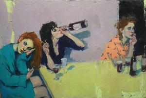 Windows 11 4K Drinking Women Painting windows 11 4k wallpaper