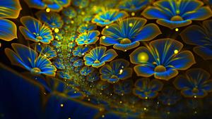 Windows 11 4K Golden Blue Flowers windows 11 4k wallpaper