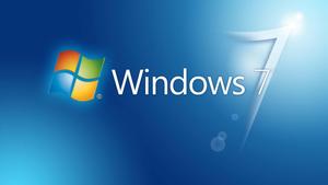 windows 7 logo on a blue background