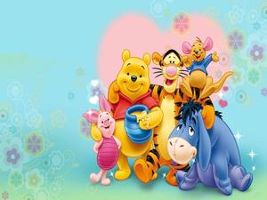 Winnie The Pooh and friends share a heartwarming moment. winnie the pooh wallpaper