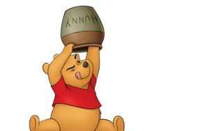Winnie The Pooh Eating Hunny winnie the pooh wallpaper