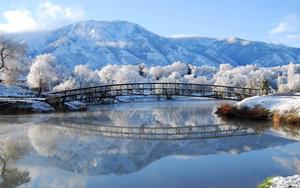 Winter Bridge Landscape winter wallpaper