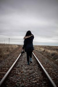 Winter Girl Alone Railway alone girl wallpaper