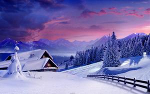 Winter House On Mountains winter wallpaper
