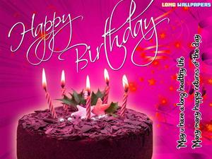 Wish someone a happy birthday with an enchanting pink-themed greeting! happy birthday wallpaper