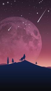 Wolf Howling At Moon Phone phone wallpaper