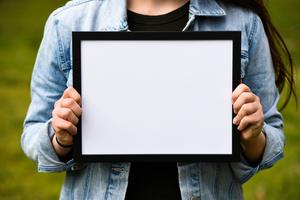 Woman Holding Photo Frame meme wallpaper