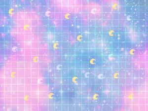 Y2k Aesthetic Gridlines And Crescent Moon y2k aesthetic wallpaper