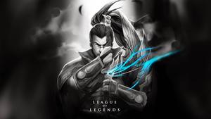 Yasuo LoL Greyscale Wallpaper