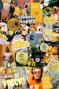 Yellow Girl Power Aesthetic Collage aesthetic collage wallpaper