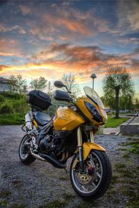 Yellow Motorcycle Close-Up Shot motorcycle wallpaper