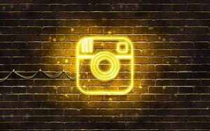 Yellow Neon Light Instagram Logo instagram wallpaper
