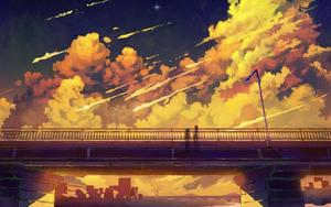 Yellow Orange Anime Scenery anime scenery wallpaper
