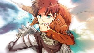 Young Eren Yeager Biting His Hand eren yeager wallpaper
