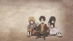 Young Eren Yeager, Mikasa And Armin eren yeager wallpaper