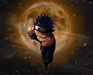 Young Uchiha Obito with Moon  Wallpaper