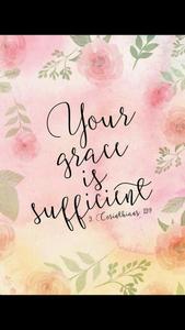your grace is sufficient - watercolor bible verse phone wallpaper