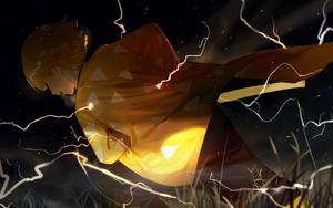 Zenitsu Agatsuma Unleashes a Heart-Stopping Charging Attack zenitsu wallpaper