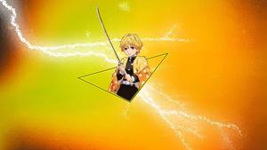 Zenitsu unleashing his lightning-fast skills zenitsu wallpaper