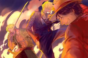 Zoro and his Comrades on an Adventure zoro wallpaper