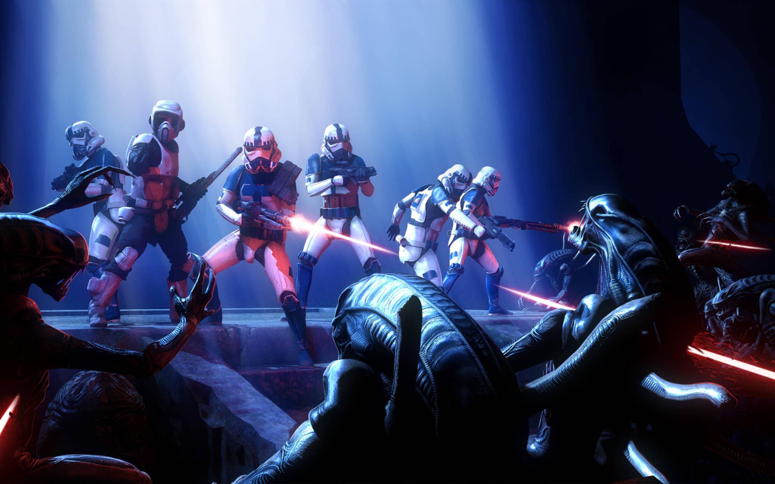 2560x1600 Star Wars Stormtroopers And Xenomorphs — 2560x1600 wallpaper