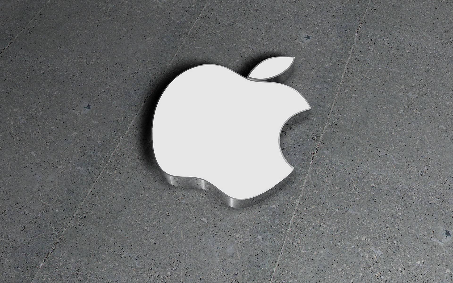 3D Apple Logo On Concrete — 1920x1200 wallpaper