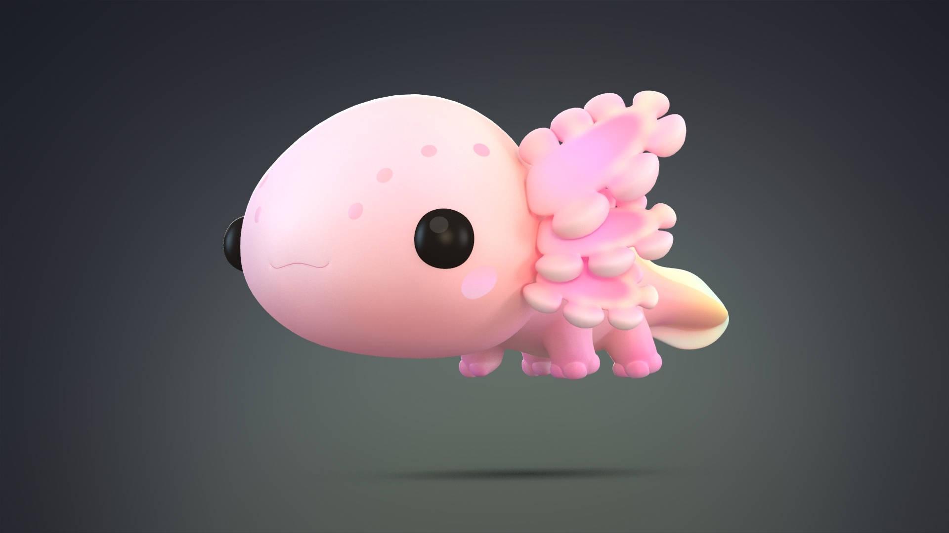 3D Baby Axolotl — 1920x1080 wallpaper