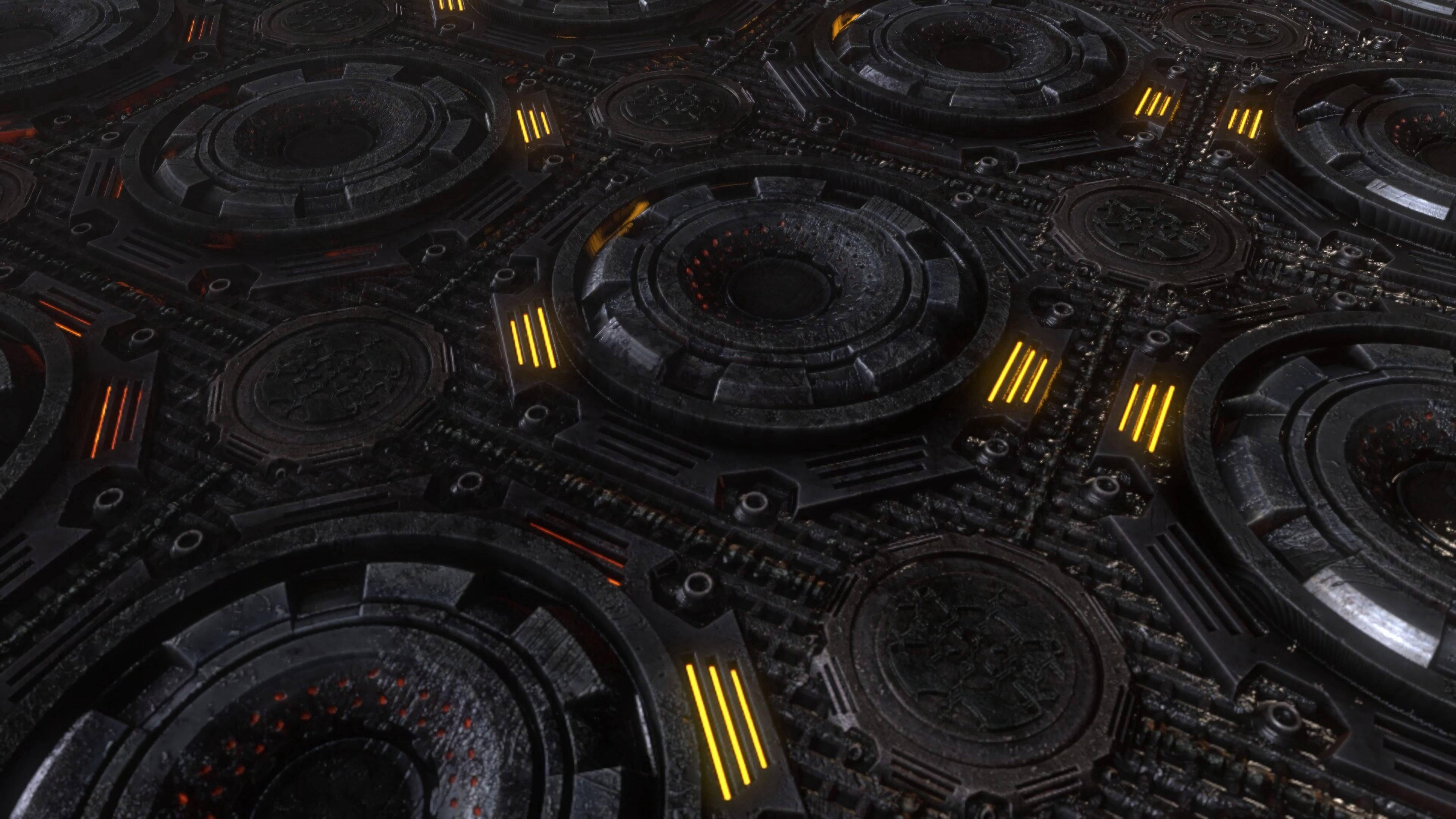 3D Black Round Speakers — 3840x2160 wallpaper