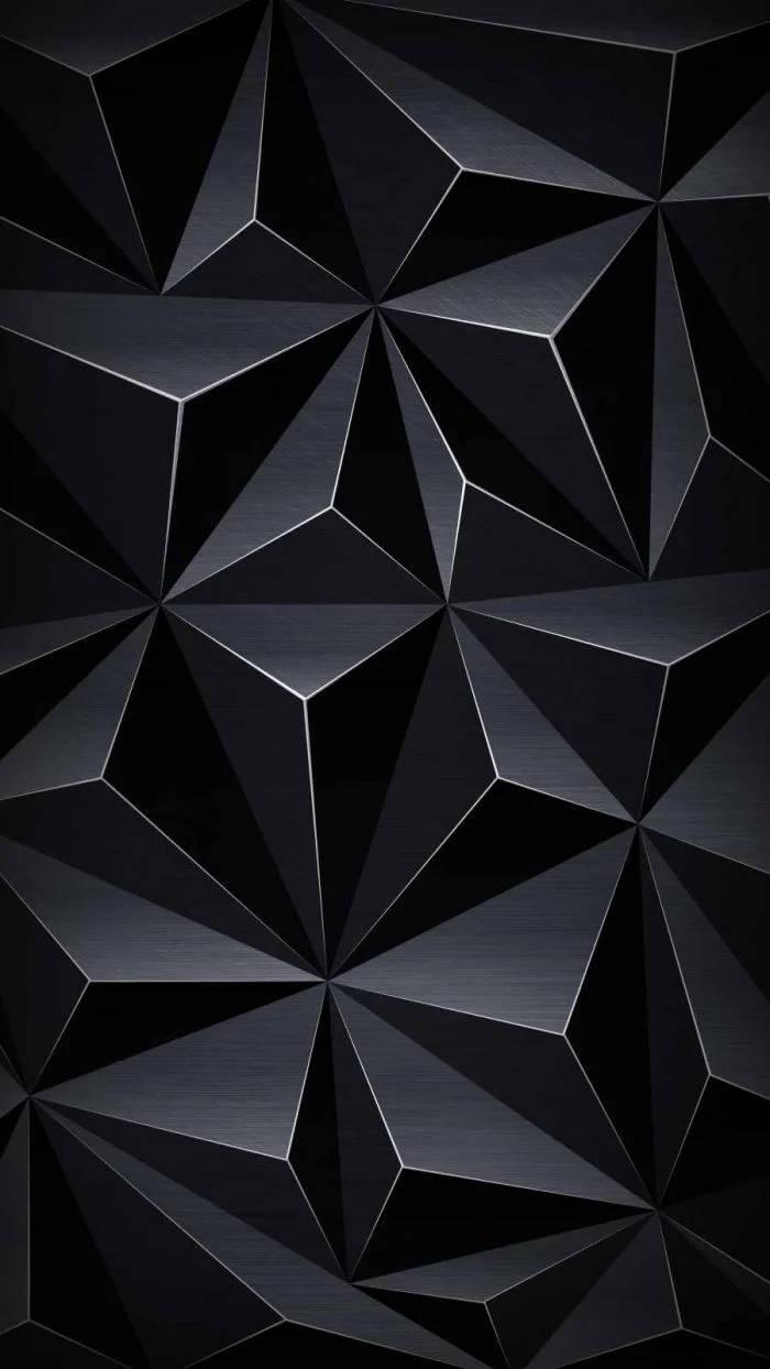 3D Black Triangles iPhone 13 Pro — 700x1244 wallpaper