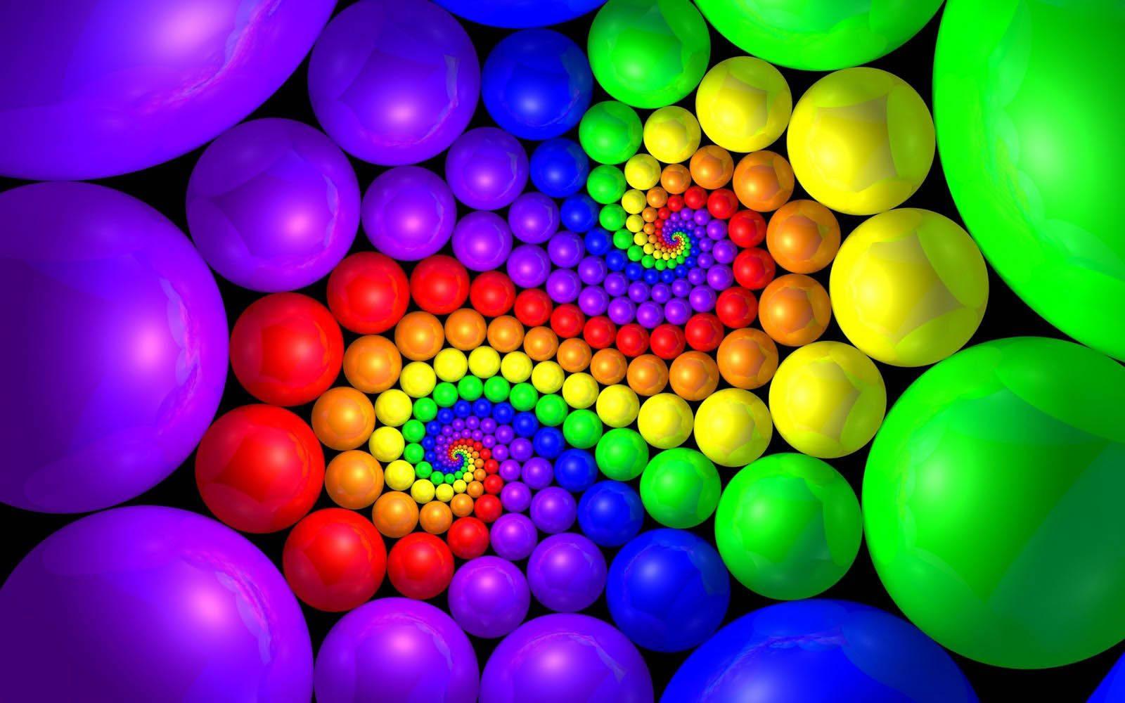 3D Colorful Balls In Swirling Design — 1600x1000 wallpaper
