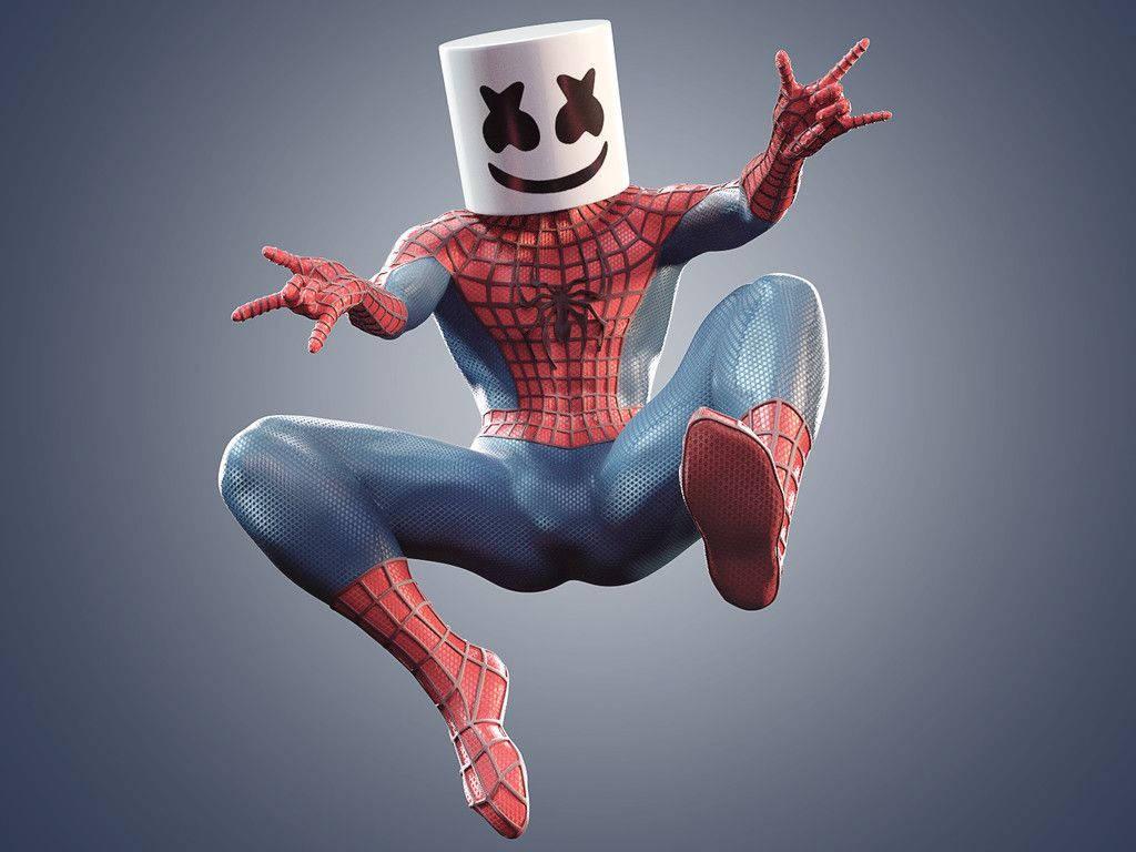 3D Funny Marshmello Spiderman